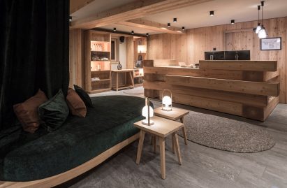 Interior shot of Zallinger Retreat by Network of Architecture (NOA) in Tyrol, Italy