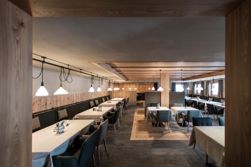 Interior shot of Zallinger Retreat by Network of Architecture (NOA) in Tyrol, Italy