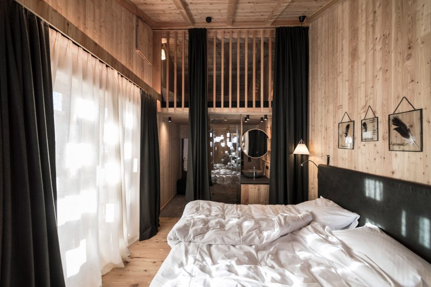 Interior shot of Zallinger Retreat by Network of Architecture (NOA) in Tyrol, Italy