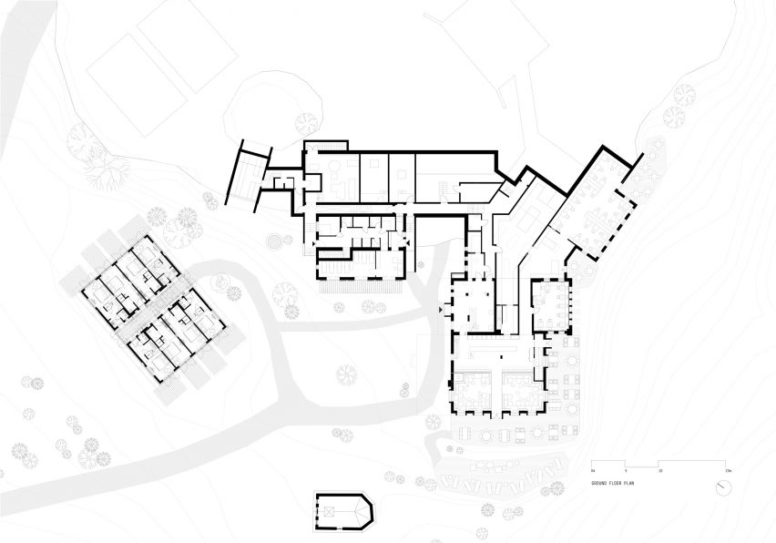Ground floor plan of Zallinger Retreat by Network of Architecture (NOA) in Tyrol, Italy