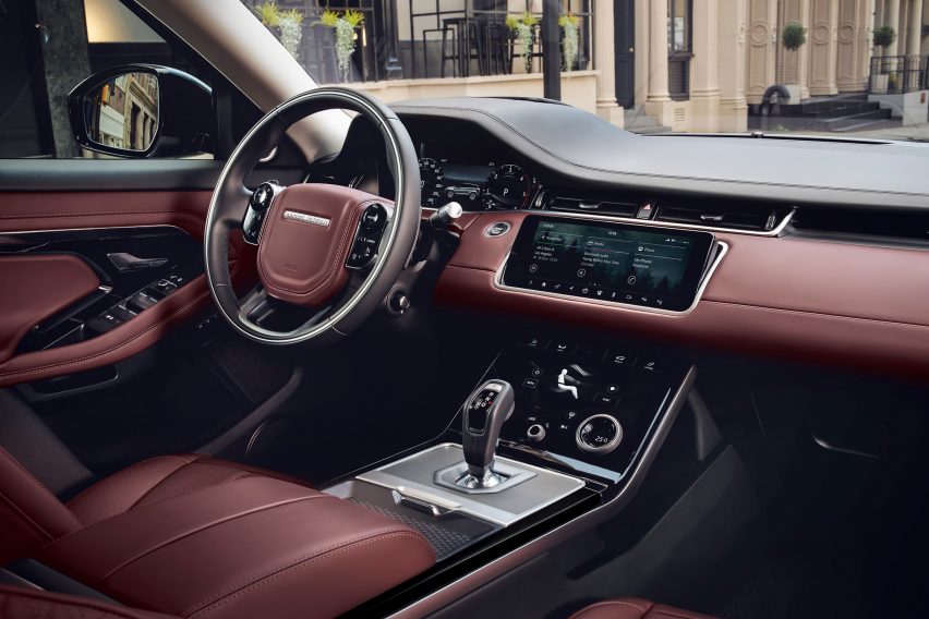 New Range Rover Evoque featuring leather upholstery