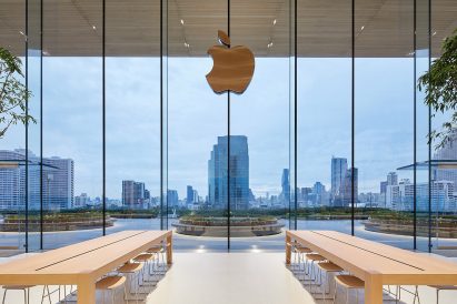 Interior of Apple Iconsiam in Bangkok, Thailand by Foster + Partners