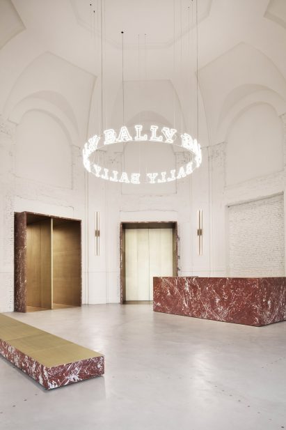 Interiors of Bally fashion store in Milan by Storage Associati