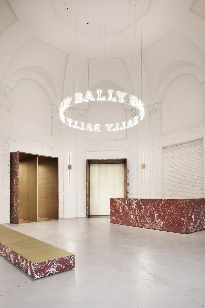 Interiors of Bally fashion store in Milan by Storage Associati