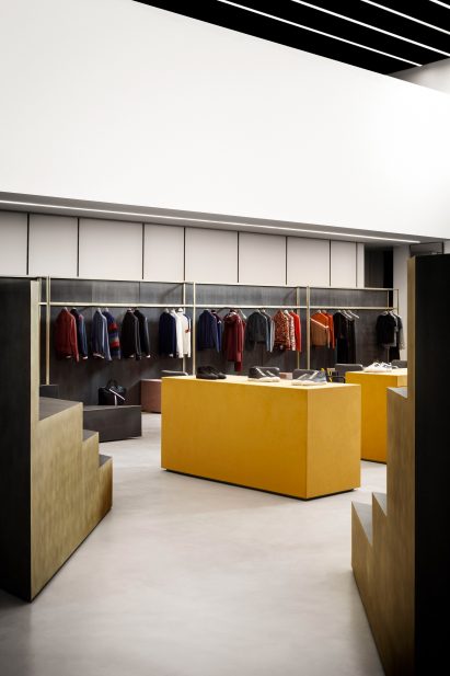 Interiors of Bally fashion store in Milan by Storage Associati