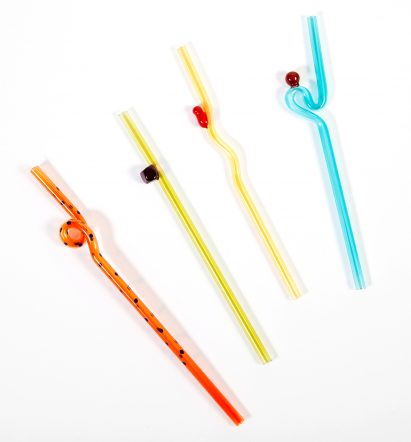 Bellyflop Collection glass straws by Misha Kahn