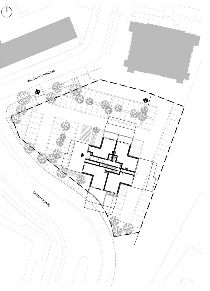 Site plan of Belvedere tower in the Netherlands by René van Zuuk Architekten