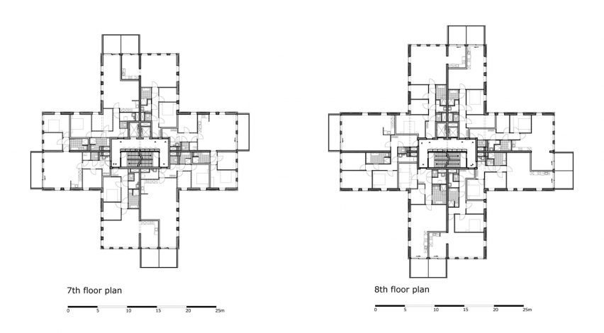 Floor plans of Belvedere tower in the Netherlands by René van Zuuk Architekten