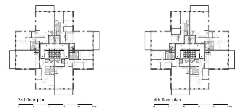Floor plans of Floor plans of Belvedere tower in the Netherlands by René van Zuuk Architekten