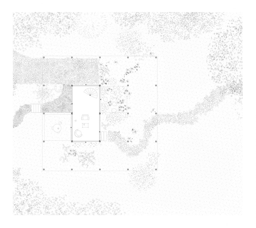 Ground floor plan of Casa CCFF by Leopold Banchini Architects in Lancy, Switzerland