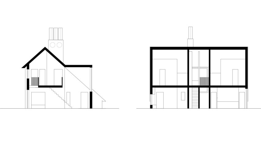 Sections of Charles Holland Architects' country house in Kent