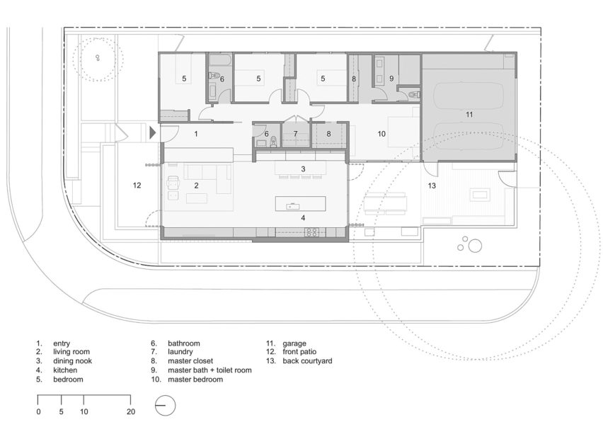 Corner Pocket House by Edward Ogosta Architecture