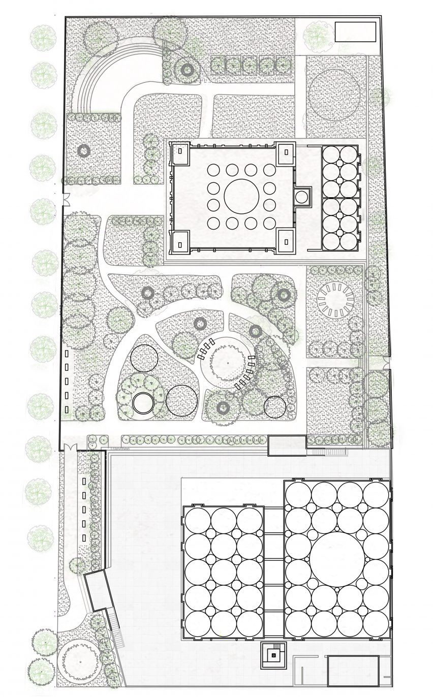 Floor plan of Dandaji Mosque by Atelier Masomi in Western Niger, Africa