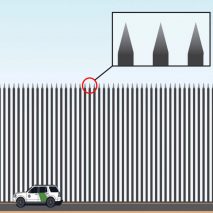Visualisation of Donald Trump's proposed Steel Slat Barrier for the US-Mexico border