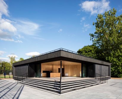 Eton college sports pavilion by Lewandowski Architects