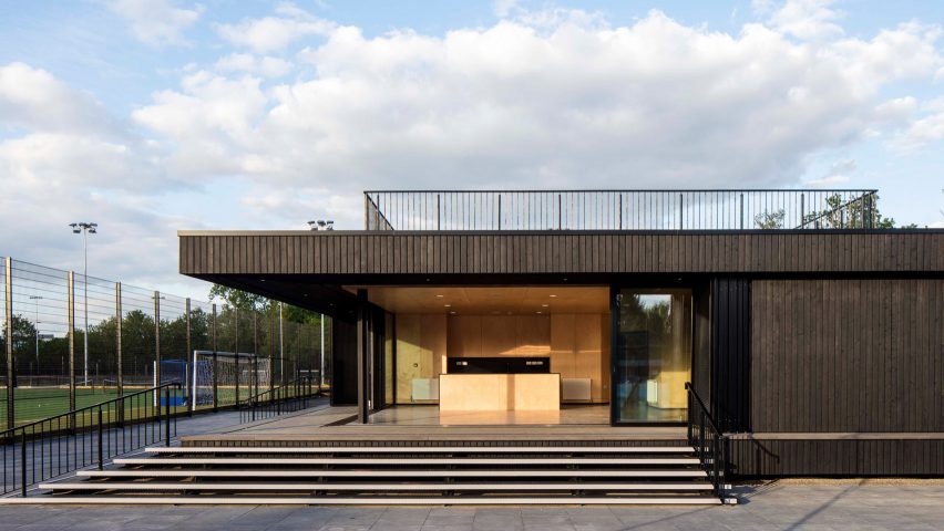 Eton college sports pavilion by Lewandowski Architects
