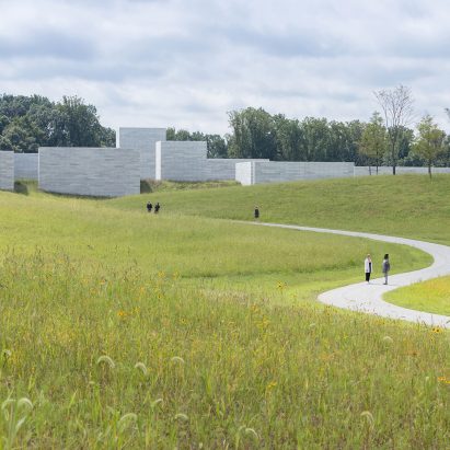 Landscape architecture on the approach to Glenstone Pavilions, Potomac