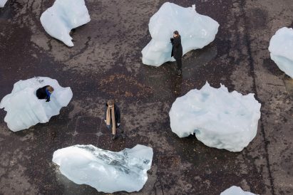 Olafur Eliasson installs giant blocks of ice across London