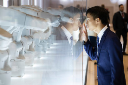 Madeline Gannon's Manus robot installation at the World Economic Forum in China