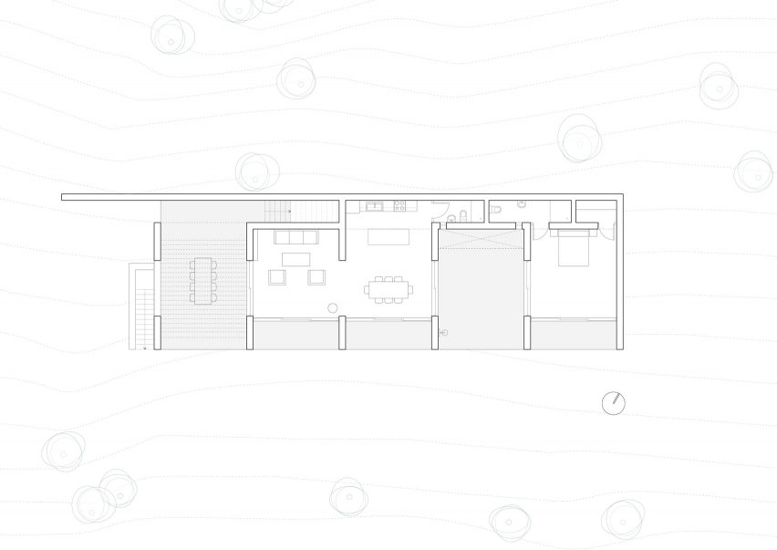 Floor plan of Parallel House by En Route Architects