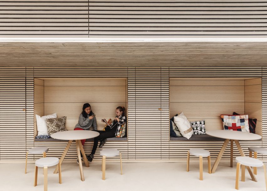 Nook seating in Red Cross Volunteer House in Copenhagen by COBE