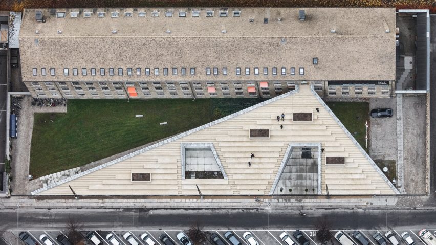 Birds eye view of Red Cross Volunteer House in Copenhagen by COBE