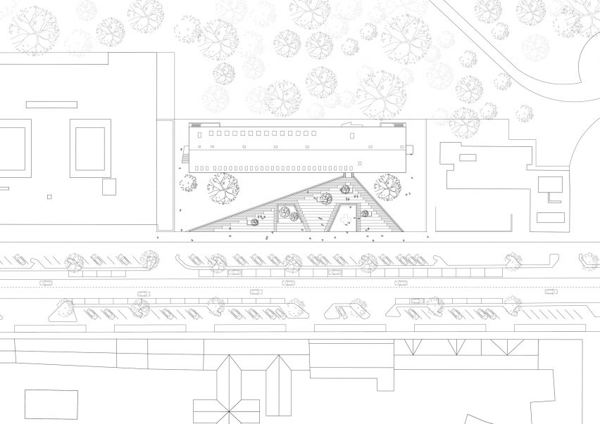 Site plan of Red Cross Volunteer House by COBE
