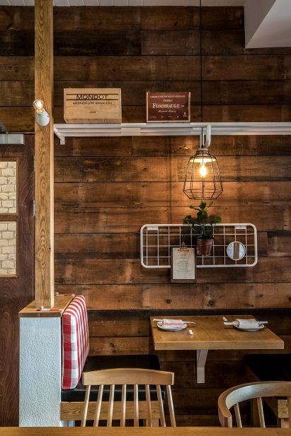 Interiors of Red Farm restaurant designed by Créme