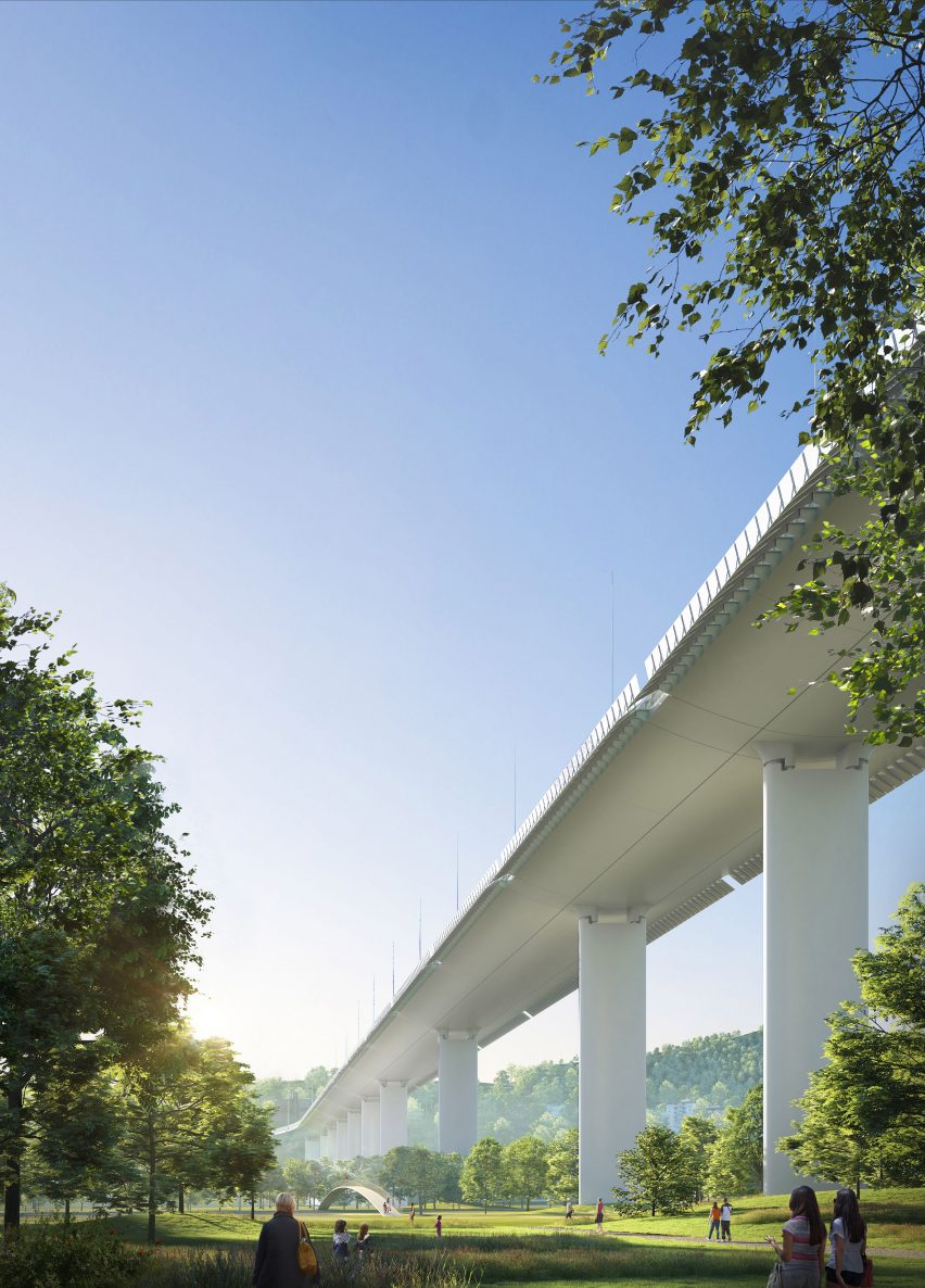 Renzo Piano's designs for a new bridge for Genoa