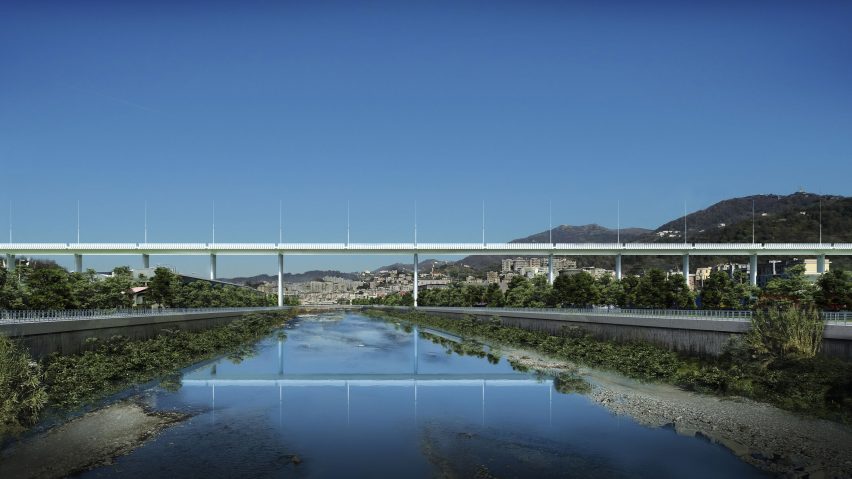 Renzo Piano's designs for a new bridge for Genoa