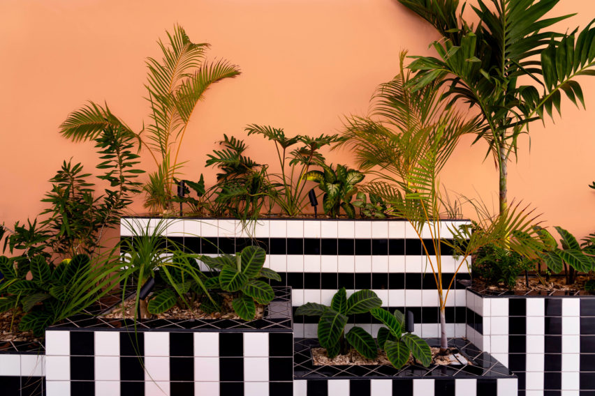 Interiors of SALT of Palmar hotel, Mauritius, by Camille Walala
