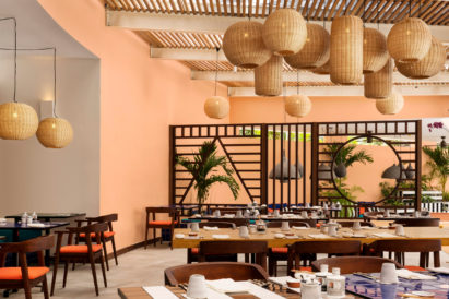Interiors of SALT of Palmar hotel, Mauritius, by Camille Walala