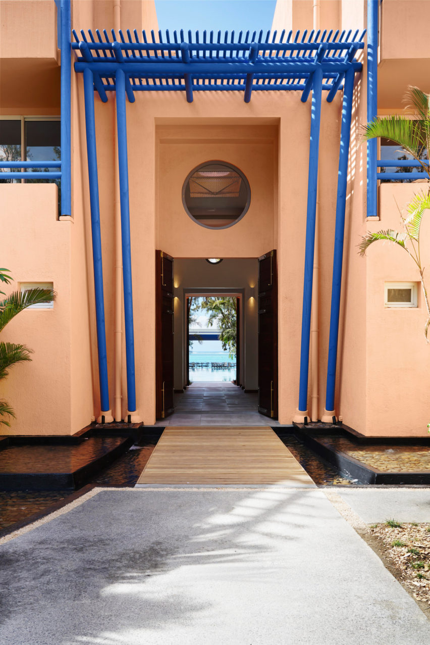 Interiors of SALT of Palmar hotel, Mauritius, by Camille Walala