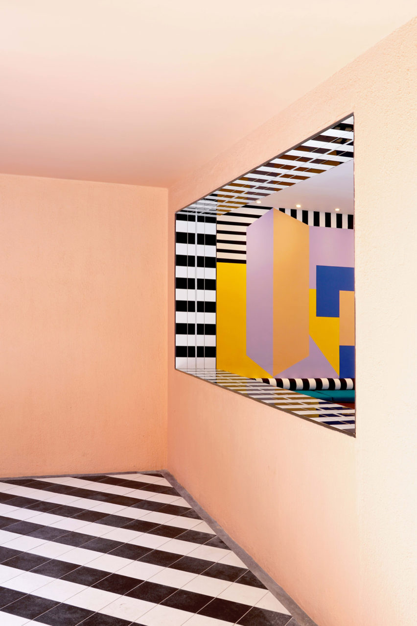 Interiors of SALT of Palmar hotel, Mauritius, by Camille Walala