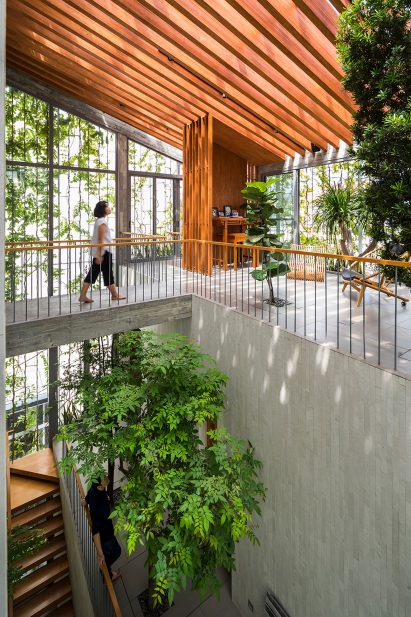 Family room in Stepping Park House by Vo Trong Nghia in Ho Chi Minh City, Vietnam
