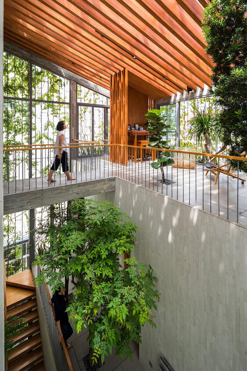 Family room in Stepping Park House by Vo Trong Nghia in Ho Chi Minh City, Vietnam