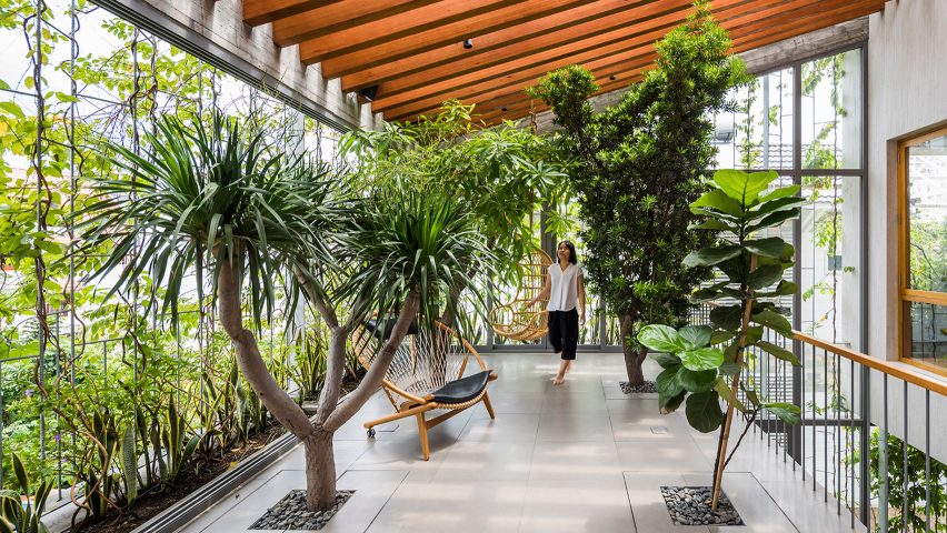 Family room in Stepping Park House by Vo Trong Nghia in Ho Chi Minh City, Vietnam