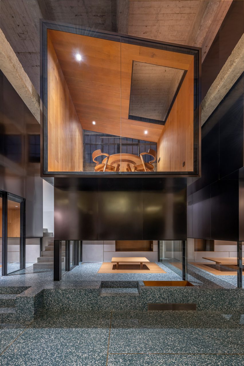 Interiors of Tingai Teahouse in Shanghai, China, designed by Linehouse