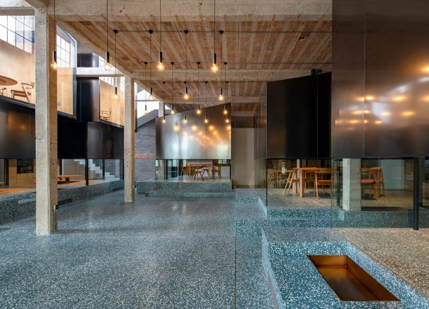 Interiors of Tingai Teahouse in Shanghai, China, designed by Linehouse
