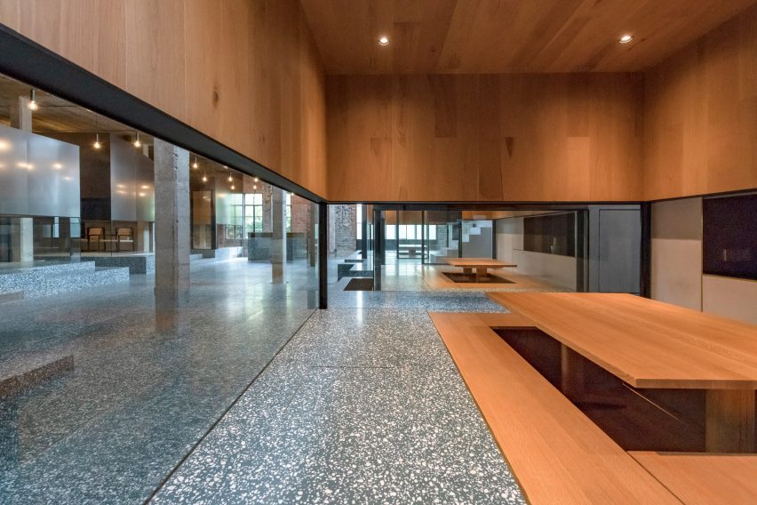 Interiors of Tingai Teahouse in Shanghai, China, designed by Linehouse