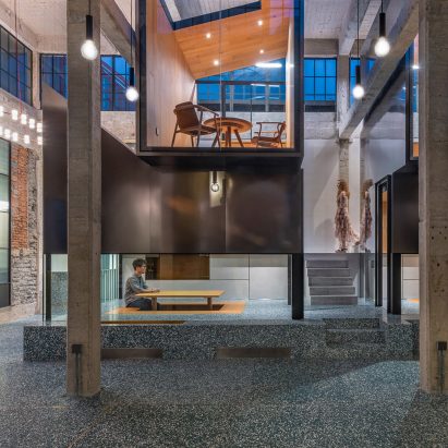 Interiors of Tingai Teahouse in Shanghai, China, designed by Linehouse