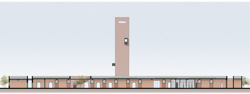 Section of Tower of Bricks art centre in China by Interval Architects