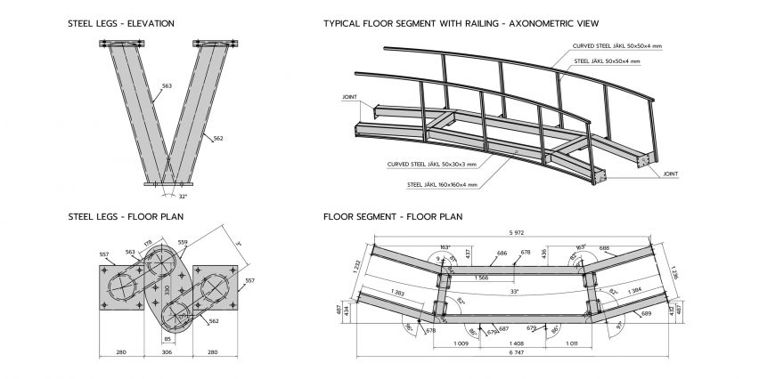 Construction details of the Walk Above the Vineyards viewpoint in the Czech Republic by Keeo