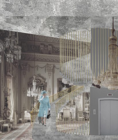Affordable Palace proposal to turn Buckingham Palace into co-living housing by Opposite Office