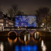 Serbian artists turn Van Gogh’s Starry Night into canalside light installation
