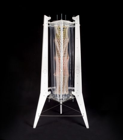 Bastian Beyer develops textile tectonics by calcifying knitted structures