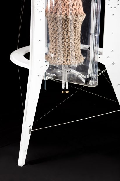 Bastian Beyer develops textile tectonics by calcifying knitted structures