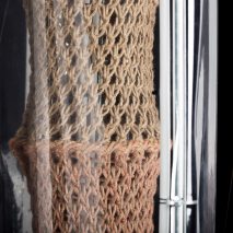 Bastian Beyer develops textile tectonics by calcifying knitted structures