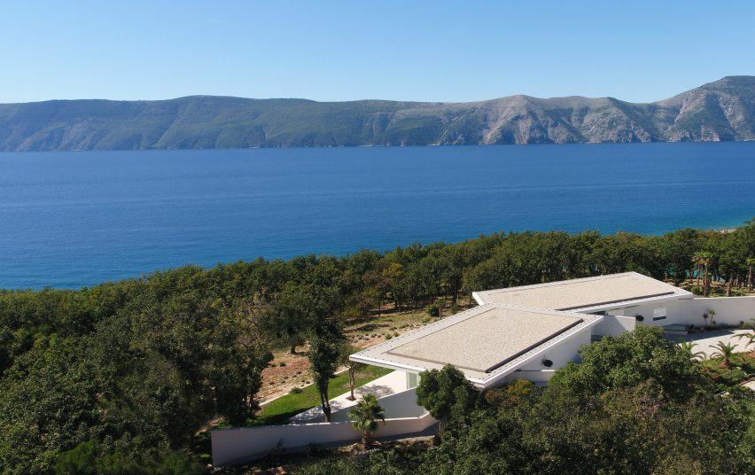 Drone photo of Bedrock House by Idis Turato in Croatia