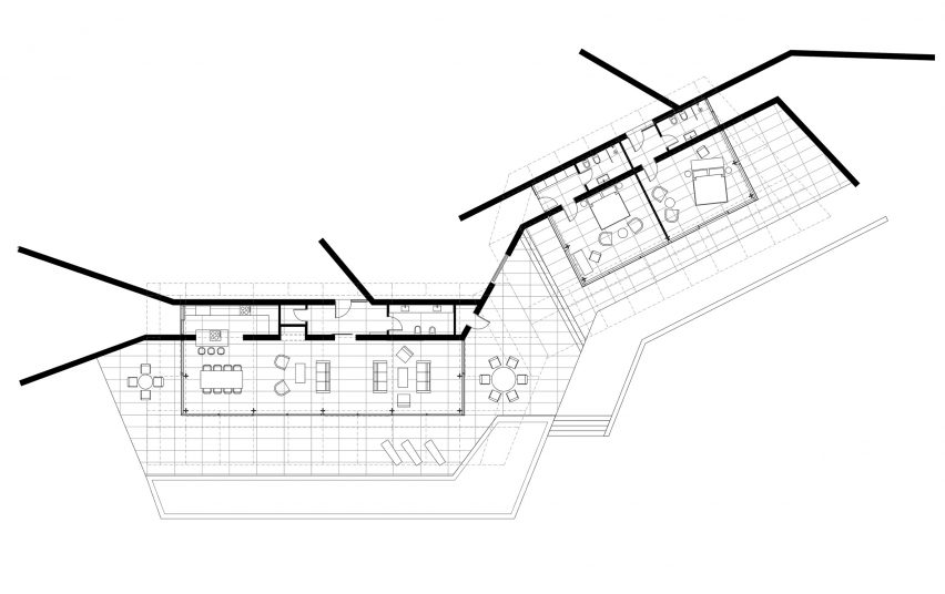 Floor plan of Bedrock House by Idis Turato in Croatia